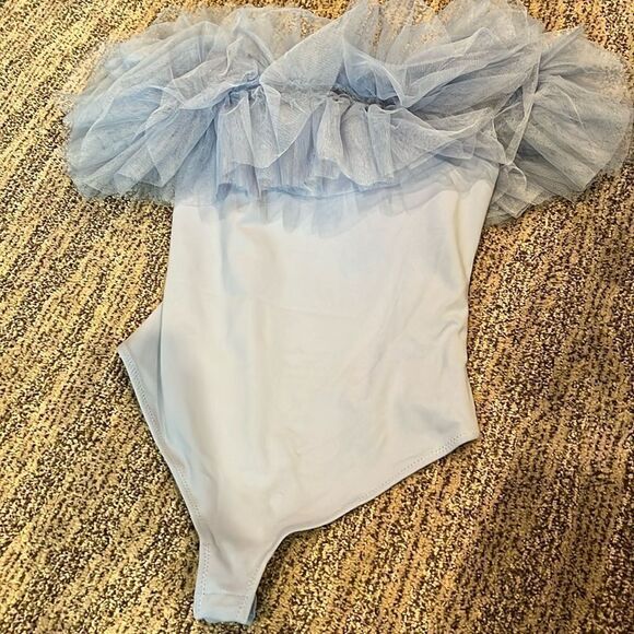 Free People The Big Love Bodysuit Rock Crystal Light Blue S - Picture 2 of 4